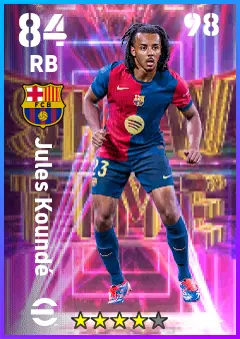 Jules Kounde eFootball 2026 player card — 84 OVR RB