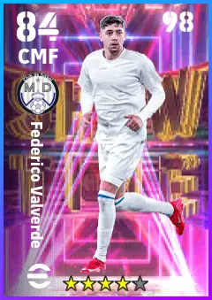 Federico Valverde eFootball 2026 player card — 84 OVR CMF