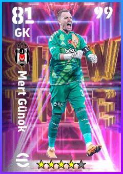 Mert Gunok eFootball 2026 player card — 81 OVR GK