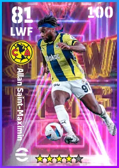 Allan Saint-Maximin eFootball 2026 player card — 81 OVR LWF