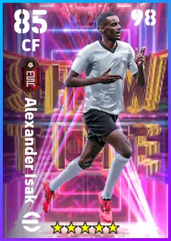 Alexander Isak eFootball 2026 player card — 85 OVR CF