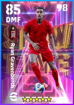 Ryan Gravenberch eFootball 2026 player card — 85 OVR DMF