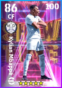 Kylian Mbappe eFootball 2026 player card — 86 OVR CF