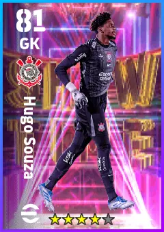 Hugo Souza eFootball 2026 player card — 81 OVR GK