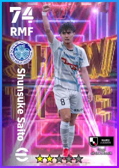 Shunsuke Saito eFootball 2026 player card — 74 OVR RMF