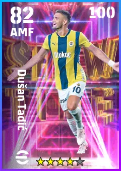 Dusan Tadic eFootball 2026 player card — 82 OVR AMF