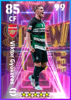 Viktor Gyokeres eFootball 2026 player card — 85 OVR CF