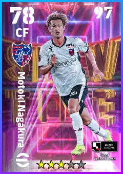 Motoki Nagakura eFootball 2026 player card — 78 OVR CF
