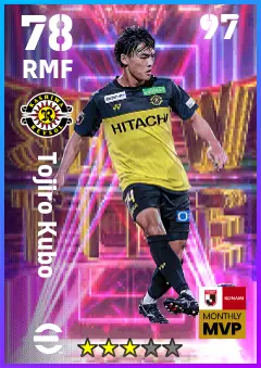Tojiro Kubo eFootball 2026 player card — 78 OVR RMF