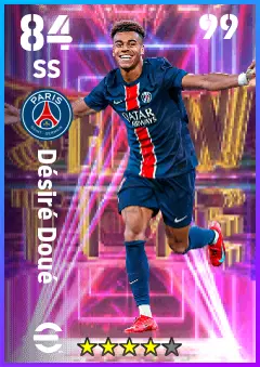 Desire Doue eFootball 2026 player card — 84 OVR SS