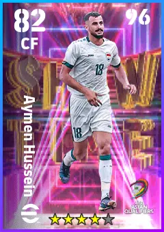 Aymen Hussein eFootball 2026 player card — 82 OVR CF