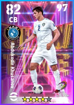 Abdukodir Khusanov eFootball 2026 player card — 82 OVR CB