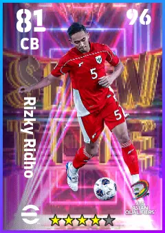 Rizky Ridho eFootball 2026 player card — 81 OVR CB