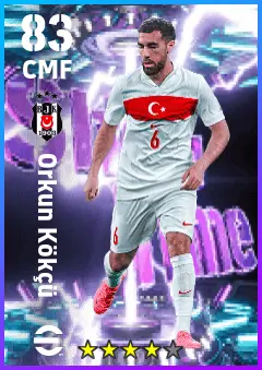Orkun Kokcu eFootball 2026 player card — 83 OVR CMF