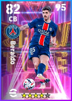 Lucas Beraldo eFootball 2026 player card — 82 OVR CB