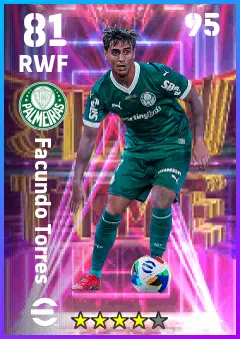 Facundo Torres eFootball 2026 player card — 81 OVR RWF