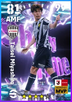 Taisei Miyashiro eFootball 2026 player card — 81 OVR AMF