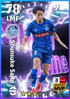 Shunsuke Saito eFootball 2026 player card — 78 OVR LMF