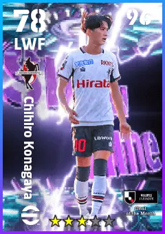 Chihiro Konagaya eFootball 2026 player card — 78 OVR LWF