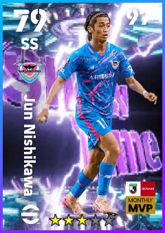 Jun Nishikawa eFootball 2026 player card — 79 OVR SS