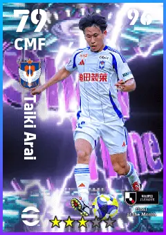 Taiki Arai eFootball 2026 player card — 79 OVR CMF