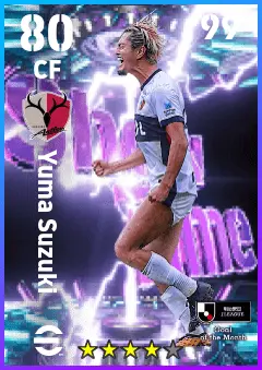 Yuma Suzuki eFootball 2026 player card — 80 OVR CF