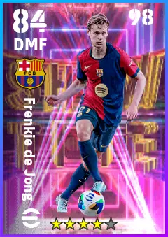 Frenkie de Jong eFootball 2026 player card — 84 OVR DMF