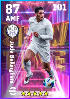 Jude Bellingham eFootball 2026 player card — 87 OVR AMF