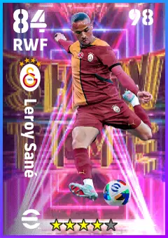Leroy Sane eFootball 2026 player card — 84 OVR RWF