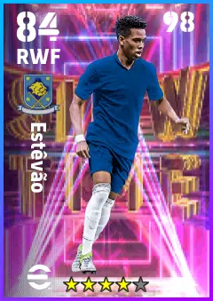 Estevao eFootball 2026 player card — 84 OVR RWF