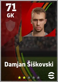 Damjan Siskovski eFootball 2026 player card — 71 OVR GK