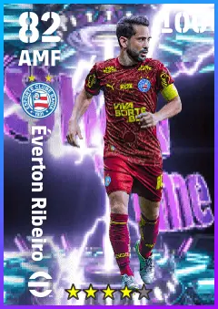 Everton Ribeiro eFootball 2026 player card — 82 OVR AMF