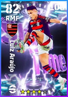 Luiz Araujo eFootball 2026 player card — 82 OVR RMF