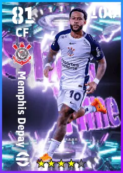 Memphis Depay eFootball 2026 player card — 81 OVR CF