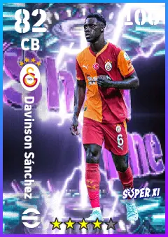 Davinson Sanchez eFootball 2026 player card — 82 OVR CB