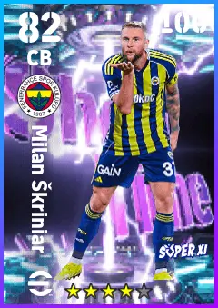 Milan Skriniar eFootball 2026 player card — 82 OVR CB
