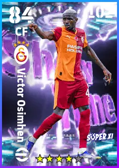 Victor Osimhen eFootball 2026 player card — 84 OVR CF