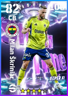 Milan Skriniar eFootball 2026 player card — 82 OVR CB