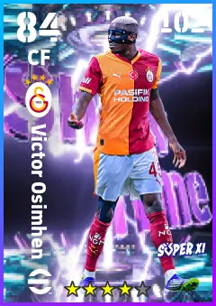 Victor Osimhen eFootball 2026 player card — 84 OVR CF