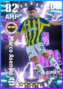Marco Asensio eFootball 2026 player card — 82 OVR AMF