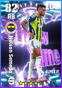 Nelson Semedo eFootball 2026 player card — 82 OVR RB