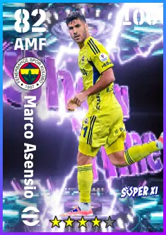 Marco Asensio eFootball 2026 player card — 82 OVR AMF