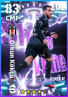 Orkun Kokcu eFootball 2026 player card — 83 OVR CMF