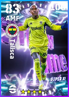 Talisca eFootball 2026 player card — 83 OVR AMF