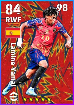 Lamine Yamal eFootball 2026 player card — 84 OVR RWF