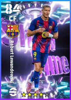 Robert Lewandowski eFootball 2026 player card — 84 OVR CF