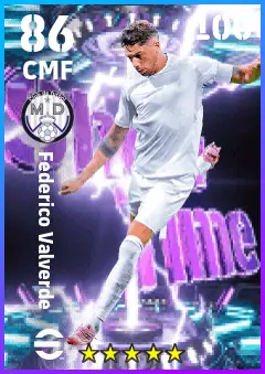 Federico Valverde eFootball 2026 player card — 86 OVR CMF