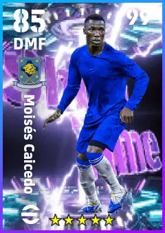 Moises Caicedo eFootball 2026 player card — 85 OVR DMF