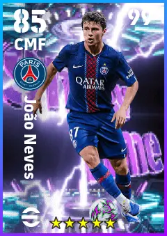 Joao Neves eFootball 2026 player card — 85 OVR CMF