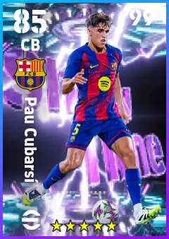 Pau Cubarsi eFootball 2026 player card — 85 OVR CB
